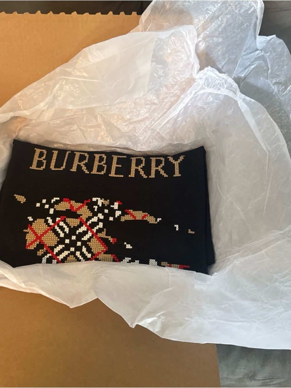 Burberry EKD Embroidered Checked T-Shirt
